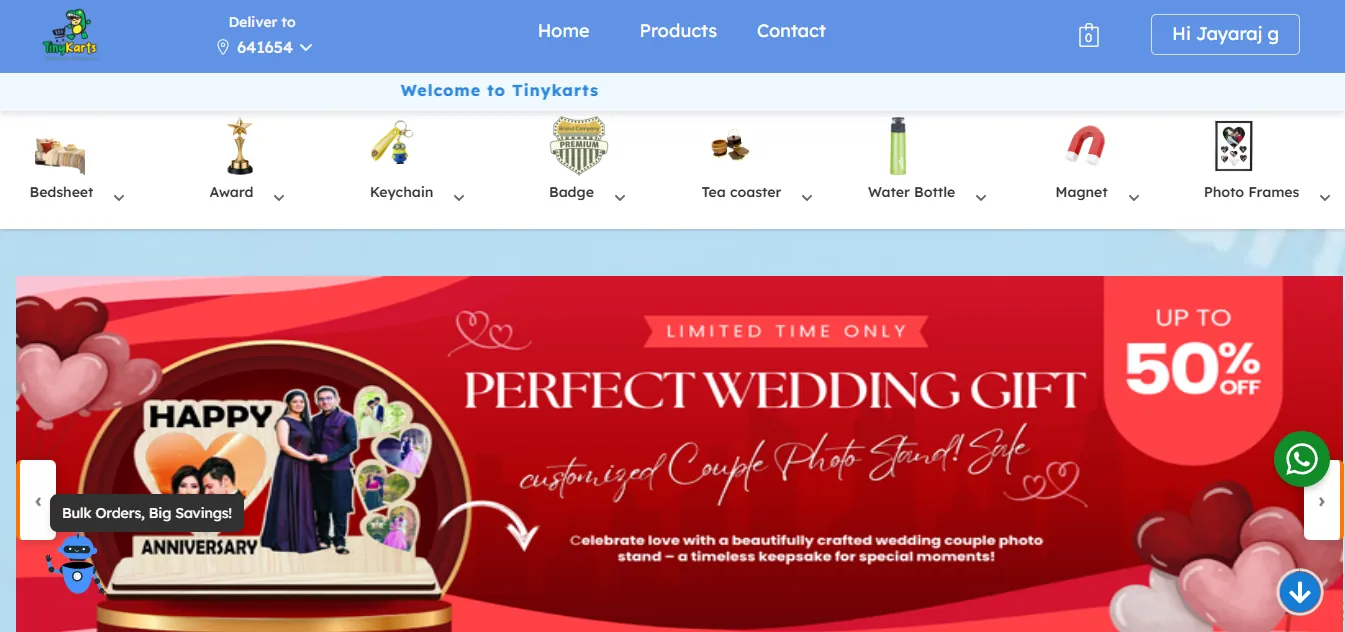 E-Commerce Website — premium website template showcase by Seelan Graphics web design company Coimbatore